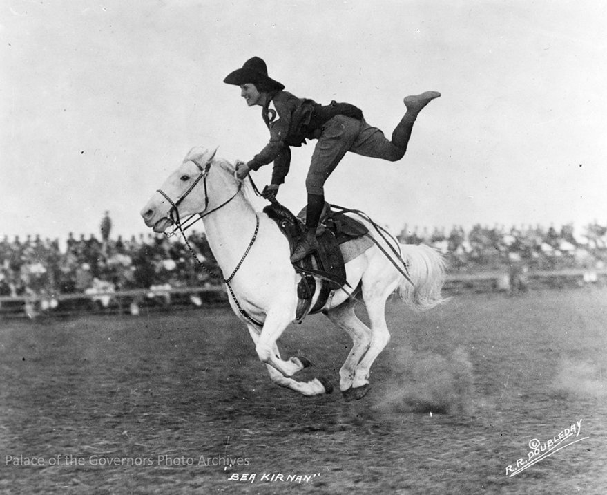 #rodeo bronc and trick rider Bea Kirnan, 1922-1935? Photographer- R.R. Doubleday From the Tex Austin collection (POG 200095)